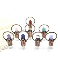 Natural Stone Perfume Bottle Necklace with Glass & Brass & 303 Stainless Steel Bullet Galvanic plating & Unisex Length Approx 27.56 Inch Sold By PC
