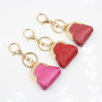 Leather Key Clasp with Zinc Alloy Handbag gold color plated Unisex Sold By PC