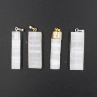 Gypsum Pendant, with Brass, Rectangle, plated, Unisex & different size for choice, more colors for choice, Sold By PC