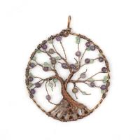 Gemstone Pendants Jewelry Brass with Colorful Fluorite Tree plated Unisex nickel lead & cadmium free Sold By PC