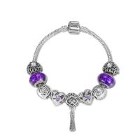 European Bracelet Zinc Alloy silver color plated & with rhinestone silver color nickel lead & cadmium free Sold By PC