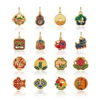 Brass Jewelry Pendants, gold color plated, DIY & different styles for choice & enamel, nickel, lead & cadmium free, Sold By PC