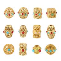 Brass Jewelry Beads, with Resin, gold color plated, DIY & different styles for choice, nickel, lead & cadmium free, Sold By PC