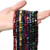 Tiger Eye Beads, Cube, poleret, du kan DIY, flere farver til valg, 15mm, Solgt Per Ca. 15 inch Strand