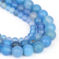 Gobi Achat Perle, rund, poliert, DIY & verschiedene Größen vorhanden, blau, verkauft per ca. 15 ZollInch Strang