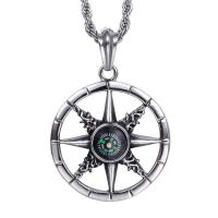 Titanium Steel Pendants Compass polished fashion jewelry & Unisex silver color Sold By PC