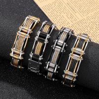 Stainless Steel Jewelry Bracelet, 316L Stainless Steel, Vacuum Ion Plating, fashion jewelry & for man, more colors for choice, 15mm, Length:Approx 8.27 Inch, Sold By PC