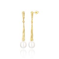925 Sterling Silver Drop Earring with Freshwater Pearl Teardrop plated fashion jewelry & for woman Sold By Pair