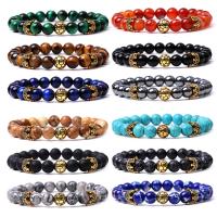 Gemstone Bracelet, Round, Unisex & different styles for choice, 8mm, Length:Approx 7.3-7.5 Inch, Sold By PC