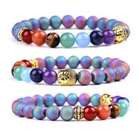 Gemstone Bracelet, Buddha, Unisex & different styles for choice, 8mm, Length:Approx 7.3 Inch, Sold By PC