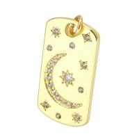 Cubic Zirconia Micro Pave Brass Pendant gold color plated micro pave cubic zirconia Approx 3mm Sold By PC