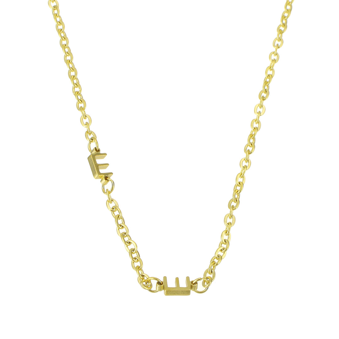 Edelstahl Schmuck Halskette, 304 Edelstahl, mit Verlängerungskettchen von 1.97inch, Modeschmuck & für Frau, goldfarben, 7*3mm,2mm, Länge ca. 17.72 ZollInch, verkauft von PC