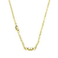 Nerezová ocel šperky náhrdelník, 304 Stainless Steel, s 1.97inch extender řetězce, módní šperky & pro ženy, zlatý, 7*3mm,2mm, Délka Cca 17.72 inch, Prodáno By PC
