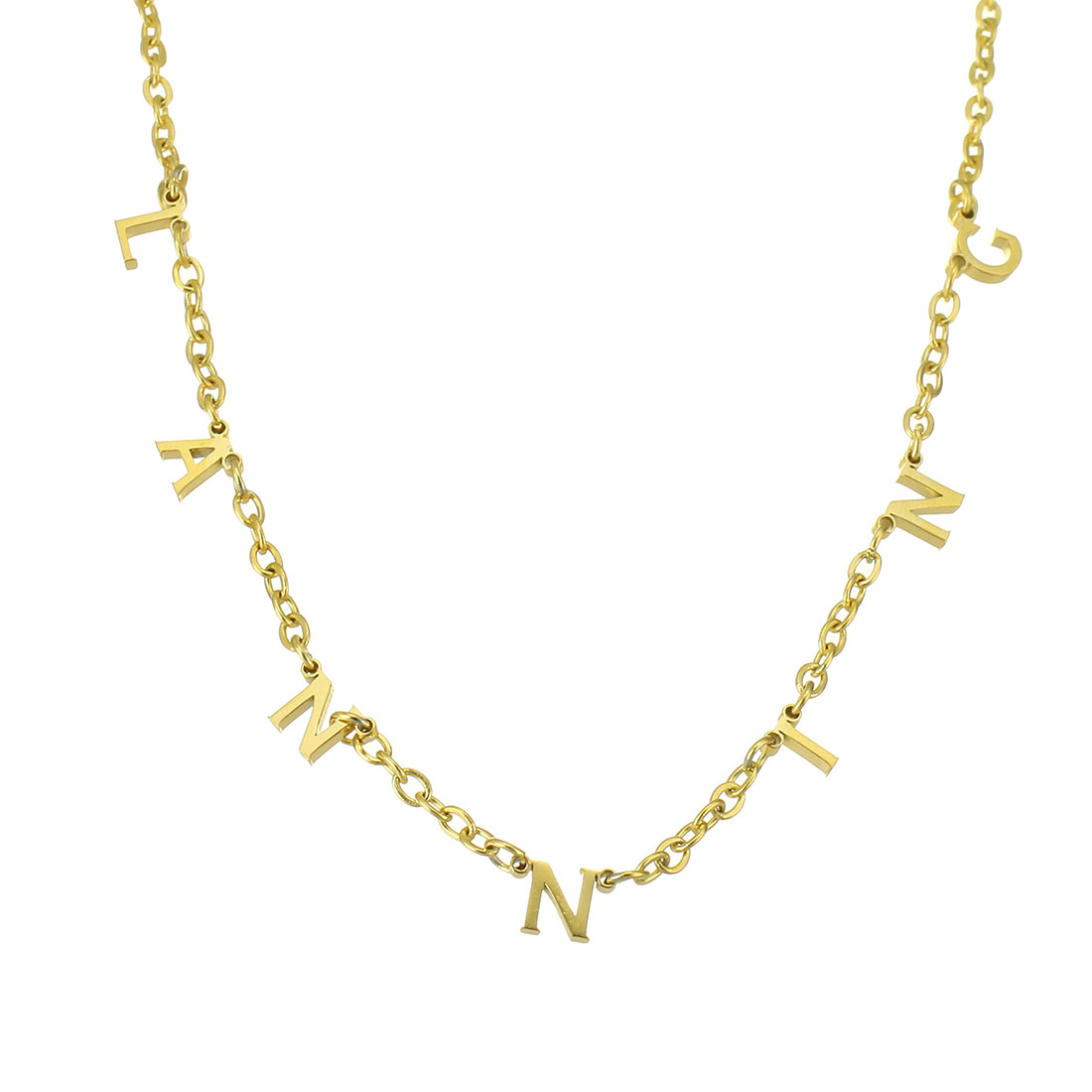 Edelstahl Schmuck Halskette, 304 Edelstahl, mit Verlängerungskettchen von 1.97inch, Modeschmuck & für Frau, goldfarben, Länge ca. 17.72 ZollInch, verkauft von PC