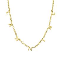 Nerezová ocel šperky náhrdelník, 304 Stainless Steel, s 1.97inch extender řetězce, módní šperky & pro ženy, zlatý, Délka Cca 17.72 inch, Prodáno By PC