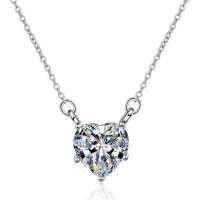 Cubic Zircon Micro Pave Brass Necklace, micro pave cubic zirconia & for woman, silver color, Length:Approx 45 cm, Sold By PC