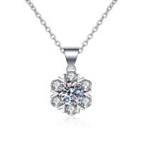 Cubic Zircon Micro Pave Brass Necklace, micro pave cubic zirconia & for woman, silver color, 14.15mm, Length:Approx 45 cm, Sold By PC