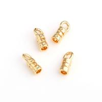 Brass Leather Band Clasp, real gold plated, golden, 14x14x12mm, Sold By PC