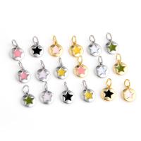 Brass Jewelry Pendants real gold plated with star pattern & enamel Sold By PC