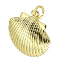 Brass Jewelry Pendants, Shell, gold color plated, fashion jewelry & DIY, golden, 19x19x3mm, Hole:Approx 3mm, 10PCs/Lot, Sold By Lot
