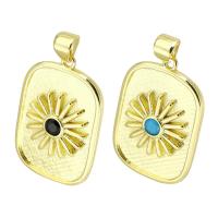 Cubic Zirconia Micro Pave Brass Pendant gold color plated fashion jewelry & DIY & micro pave cubic zirconia Approx 4mm Sold By Lot