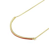 Brass Necklace gold color plated fashion jewelry & DIY & enamel two different colored Length 21 Inch Sold By Lot