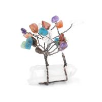 Rich Tree Decoration, Natural Stone, with Brass, antique copper color plated, different materials for choice & Unisex, more colors for choice, 35x60mm, Sold By PC