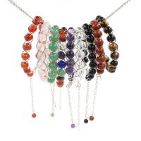 Gemstone Bracelets Natural Stone with 1.97Inch extender chain Round & Unisex 8mm Length Approx 7.48 Inch Sold By PC