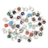 Gemstone Pendants Jewelry Natural Stone with Zinc Alloy platinum color plated & Unisex 16mm Sold By PC