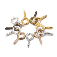 Eisen Haken Augenschrauben Nagel, plattiert, DIY & verschiedene Größen vorhanden, keine, frei von Nickel, Blei & Kadmium, ca. 200PCs/Tasche, verkauft von Tasche