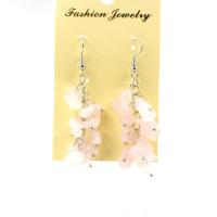 Natural Gemstone Earrings Natural Stone with Brass platinum color plated & for woman 55mm Sold By Pair