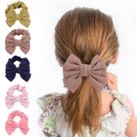 Cloth Hair Jewelry Elastic, Bowknot, handmade, Girl & for children, more colors for choice, 115x115mm, Sold By PC