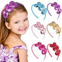 Hair Bands, Sequins, Heart, handmade, for children, more colors for choice, 101.60x127mm, Sold By PC