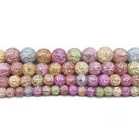 Perline di quarzo crackle, quarzo scoppiettante, Cerchio, lucido, DIY & formato differente per scelta, multi-colore, Venduto per 14.96 pollice filo
