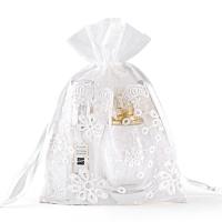 Jewelry Pouches Bags Organza Rectangle transparent white Sold By PC