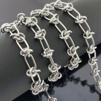 Nehrđajući čelik nakit lanac, 304 nehrđajućeg čelika, modni nakit & možete DIY & bez spolne razlike, izvorna boja, Prodano By m