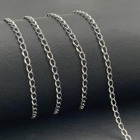 Stainless Steel Curb Chain 304 Stainless Steel Vacuum Ion Plating fashion jewelry & DIY & Unisex & twist oval chain original color Sold By Bag