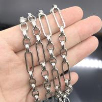 Ovalni lanac od nehrđajućeg čelika, 304 nehrđajućeg čelika, modni nakit & možete DIY & bez spolne razlike, izvorna boja, 19.30x6.50mm, Prodano By m