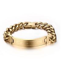 Titanium Steel Bracelet Vacuum Ion Plating fashion jewelry & Unisex 12mm Length Approx 8.27 Inch Sold By PC