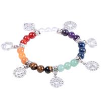 Gemstone Bracelets with Zinc Alloy platinum color plated fashion jewelry & for woman 8mm Length Approx 8.27 Inch Sold By PC