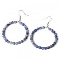 Gemstone Hoop Earring fashion jewelry & for woman Sold By Pair