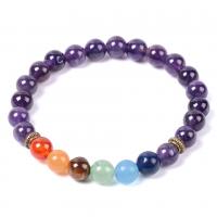 Gemstone Bracelets, with Brass, fashion jewelry & for woman, 8mm, Length:Approx 7.8 Inch, Sold By PC