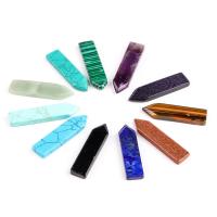 Gemstone Pendants Jewelry, Natural Stone, polished, for wire wrapped pendant making & DIY & different materials for choice & no hole, more colors for choice, 52x13x5mm, Sold By PC