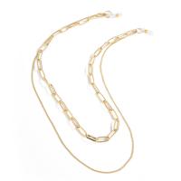 Brass Glasses Chain, with iron chain, plated, Double Layer & for woman, more colors for choice, Length:Approx 24 Inch, Approx 26 Inch, Sold By PC