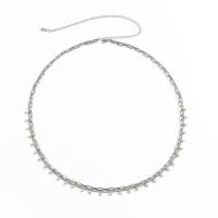 Železo pas řetěz, s Plastové Pearl, á, módní šperky & pro ženy, více barev na výběr, Délka Cca 29.5 inch, Prodáno By PC