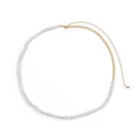 Iron Waist Chain with Plastic Pearl gold color plated fashion jewelry & for woman Length Approx 27.6 Inch Sold By PC