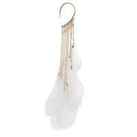 Zinc Alloy Earring Wrap with Feather Feather gold color plated Bohemian style & for woman Sold By PC