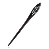 Plaukų Stick, Mediena, su Cinko lydinys, įvairių stilių pasirinkimas, juodas, 180mm, Pardavė PC