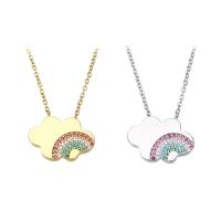 Cubic Zircon Micro Pave Brass Necklace, Cloud, plated, micro pave cubic zirconia & for woman, more colors for choice, 21x15x3mm, Length:Approx 18.5 Inch, Sold By PC