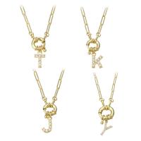 Cubic Zircon Micro Pave Brass Necklace, gold color plated, different styles for choice & micro pave cubic zirconia & for woman, Length:Approx 17 Inch, Sold By PC